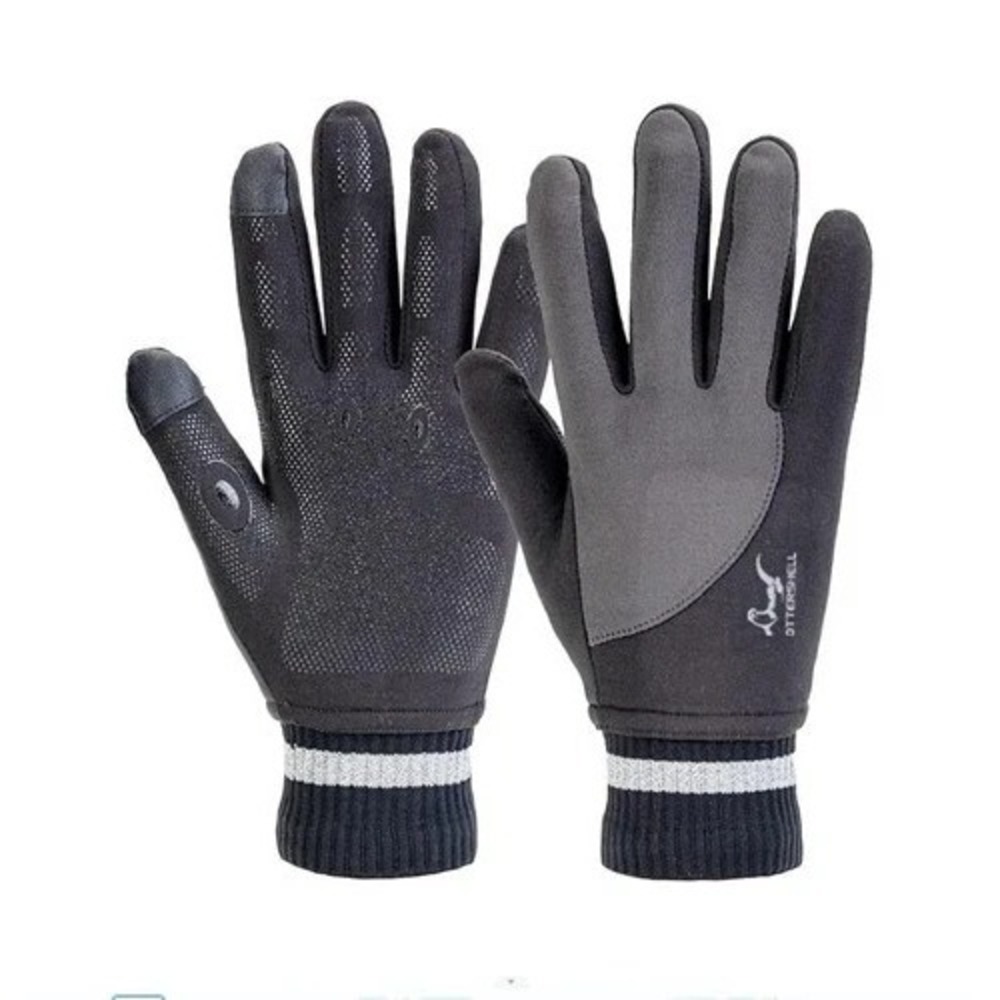 OtterShell Waterproof Winter Gloves Gray Large Touchscreen Running Cycling
